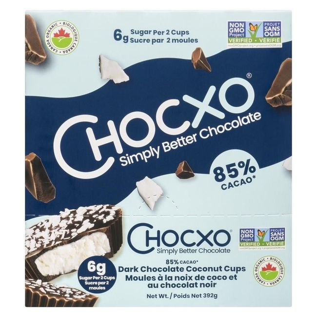 Organic 85 Percent Cacao Dark Chocolate Coconut Cups