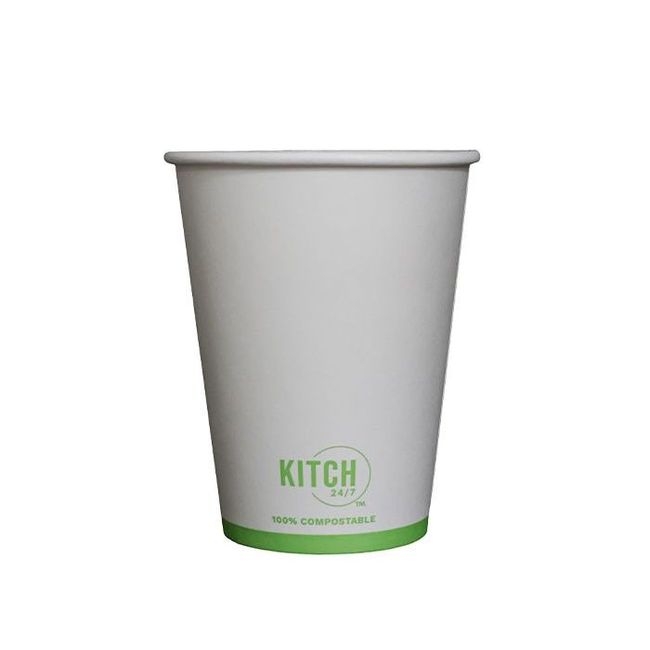 White Compostable Paper Hot Cup