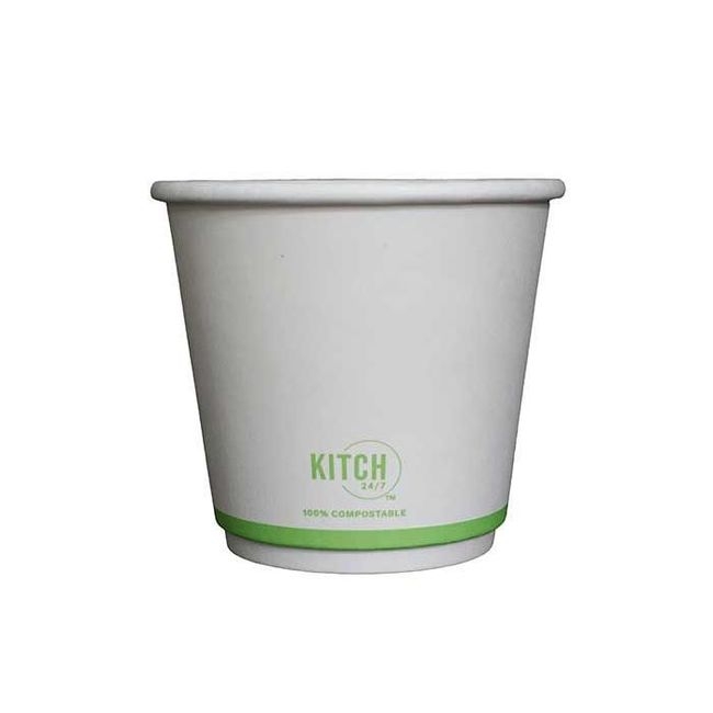 White Compostable Smooth Insulated Hot Cup