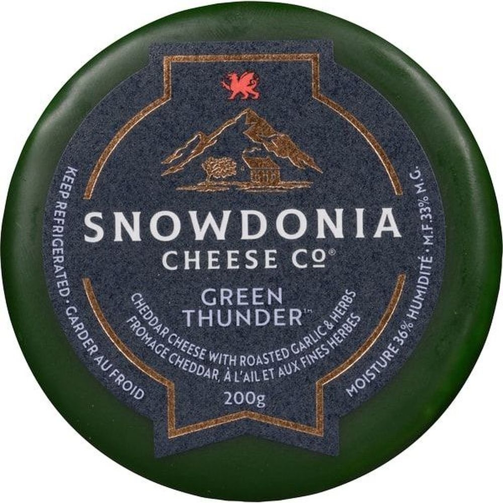 Green Thunder Cheddar Cheese with Roasted Garlic and Herbs