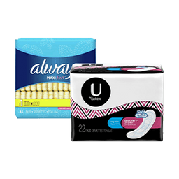 Contains 46 Feminine Care products